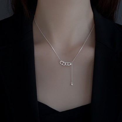 Necklace Women S925 Pure Silver Light Luxury Charm Versatile Jewelry