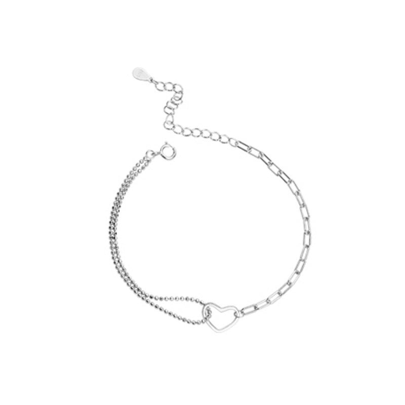 S925 sterling silver heart bracelet women's fashion jewelry