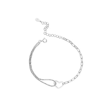 S925 sterling silver heart bracelet women's fashion jewelry