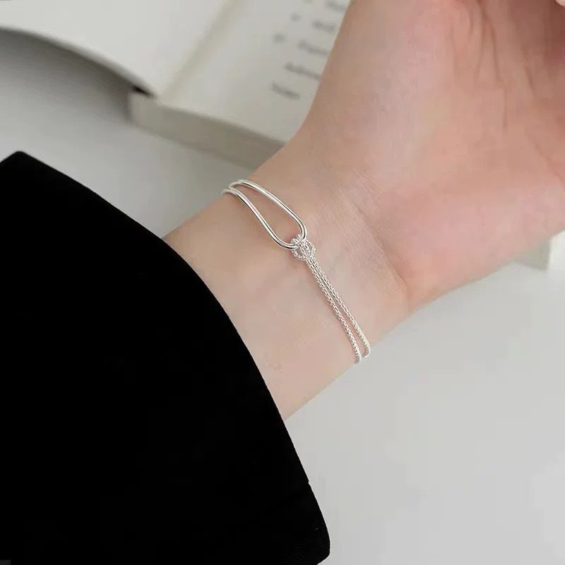 S925 sterling silver patchwork bracelet fashion jewelry