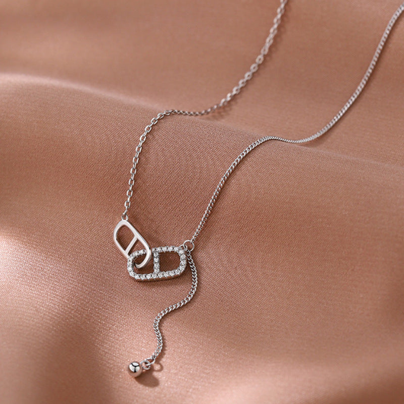 Necklace Women S925 Pure Silver Light Luxury Charm Versatile Jewelry