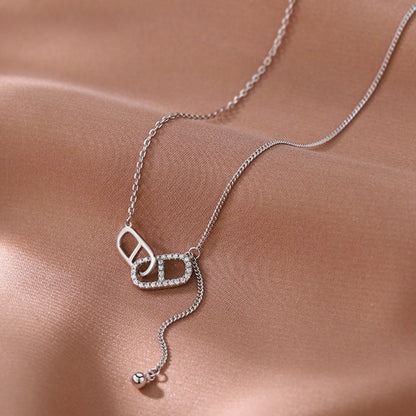 Necklace Women S925 Pure Silver Light Luxury Charm Versatile Jewelry