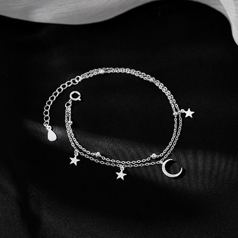 S925 sterling silver double layered bracelet, women's high-quality jewelry