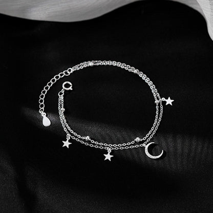 S925 sterling silver double layered bracelet, women's high-quality jewelry