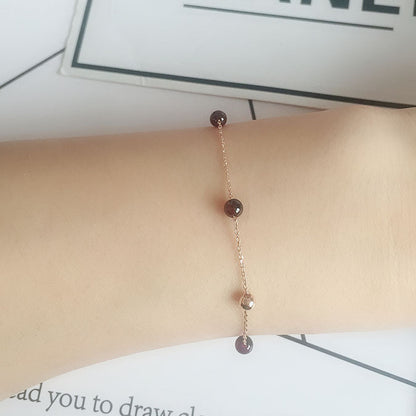 S925 Sterling Silver Red Garnet Bracelet for Women, Unique Forest Style, Minimalist Sweet Fresh Jewelry