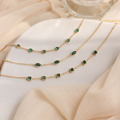 S925 silver diamond set heart block emerald bracelet for women's jewelry