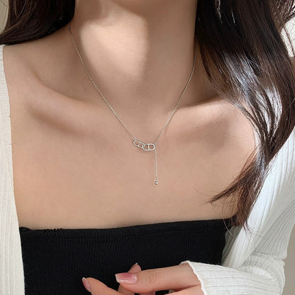 Necklace Women S925 Pure Silver Light Luxury Charm Versatile Jewelry