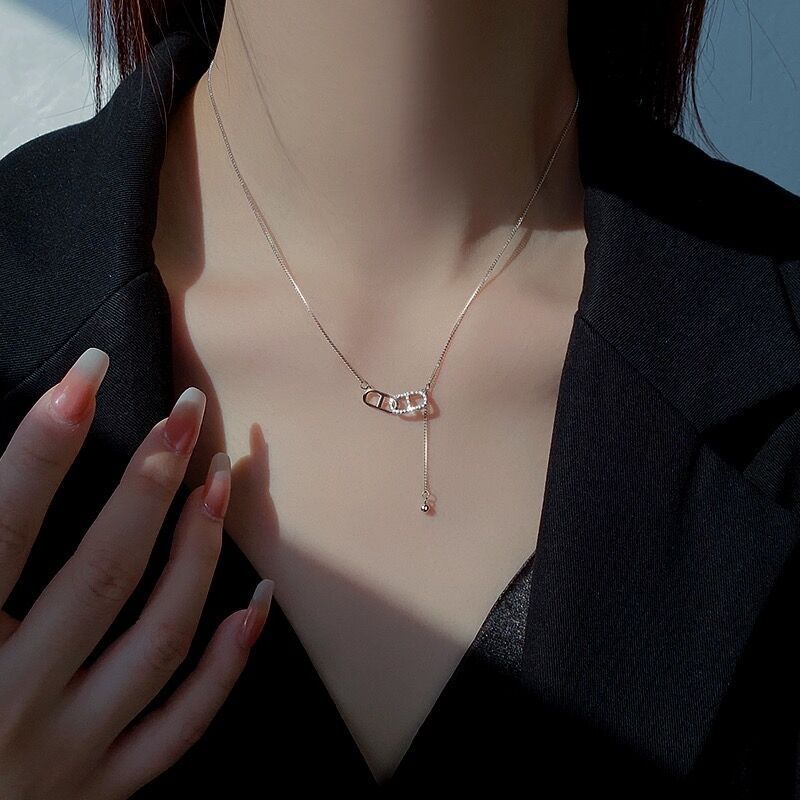 Necklace Women S925 Pure Silver Light Luxury Charm Versatile Jewelry