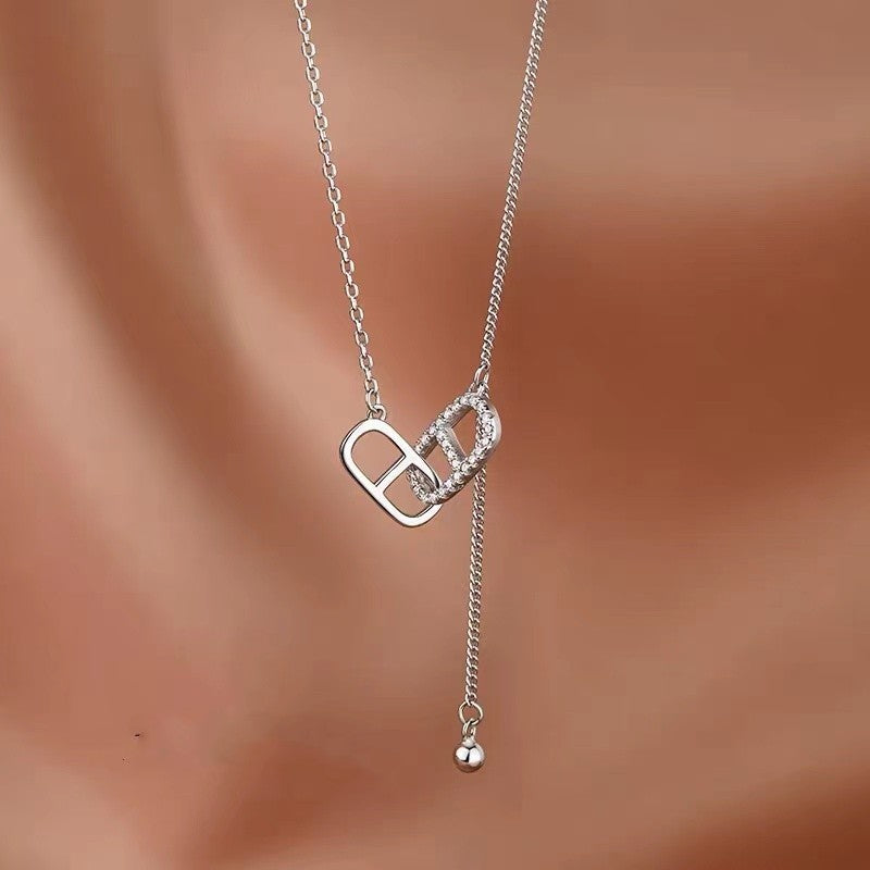 Necklace Women S925 Pure Silver Light Luxury Charm Versatile Jewelry