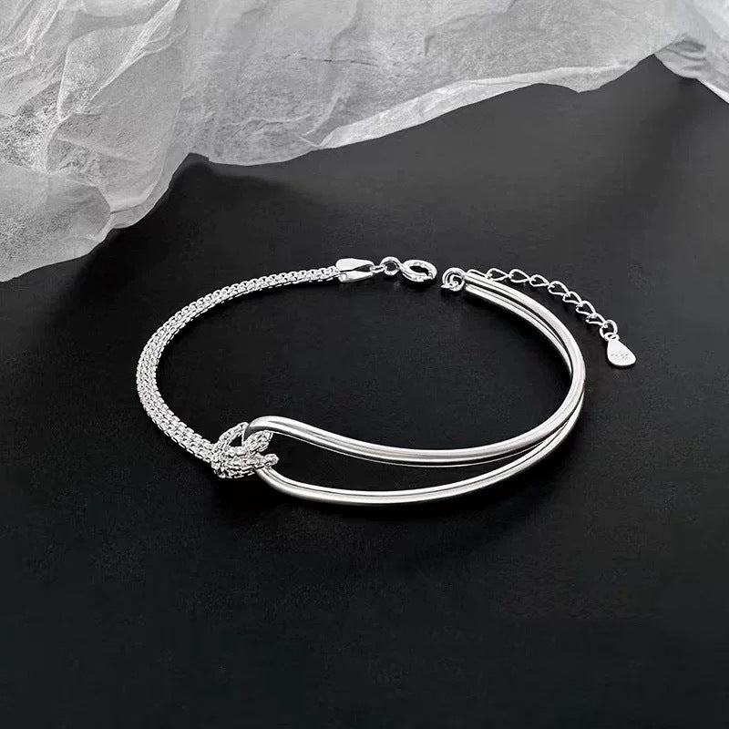 S925 sterling silver patchwork bracelet fashion jewelry