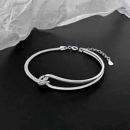 S925 sterling silver patchwork bracelet fashion jewelry