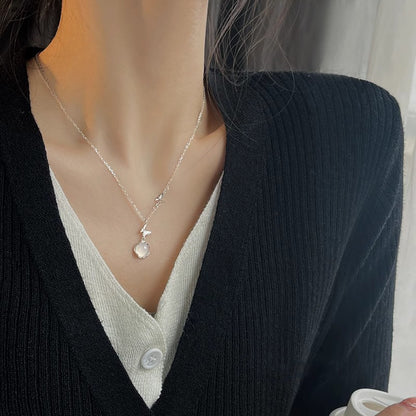 Double Butterfly Necklace Women S925 Pure Silver Pendant Clavicle Chain Jewelry