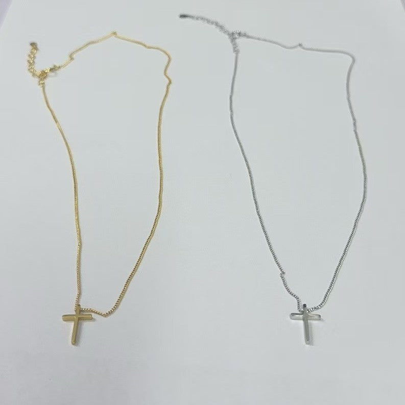 Cross necklace women S925 pure silver simple and fashionable jewelry