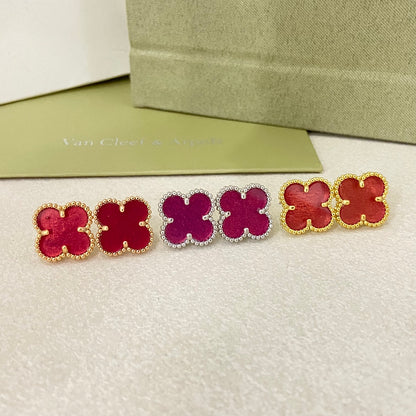 E24 Women gold-plated fashion clover earrings  high-quality jewelry