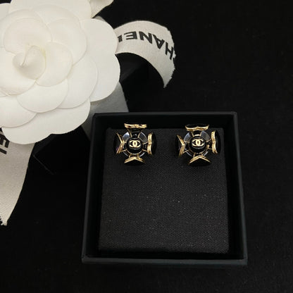 E12 Women gold-plated fashion camellia earrings high-quality jewelry