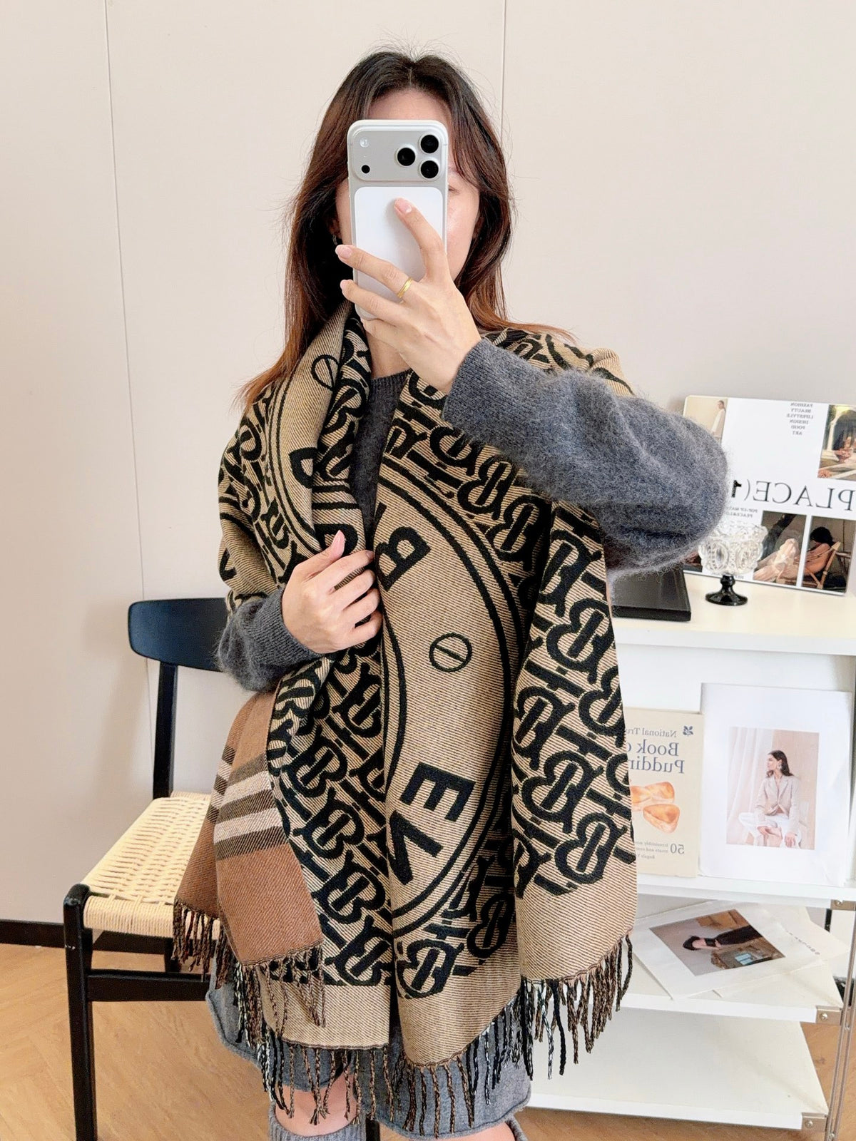 F7 Women's Winter Fashion High Quality Wool Scarf 65*200cm
