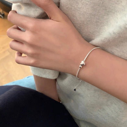 S925  silver heart bracelet simple high-quality jewelry