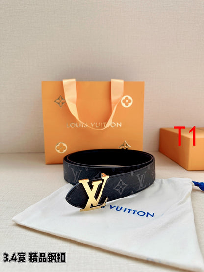 BE10 Real Leather Belt 3.4CM with packing