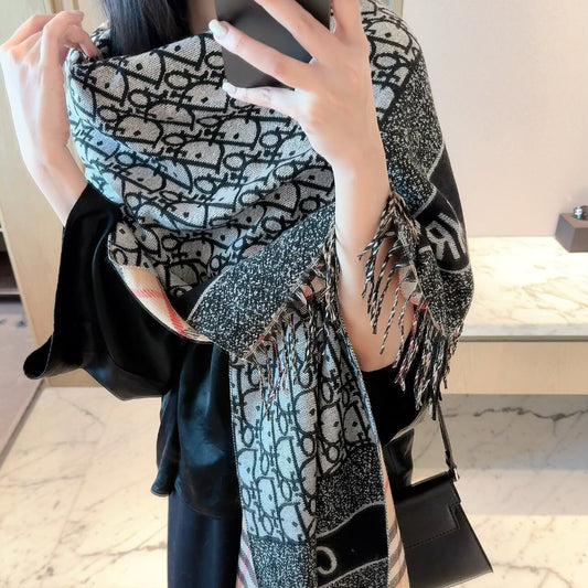 F70 Women's wool blend scarf shawl 180*60cm