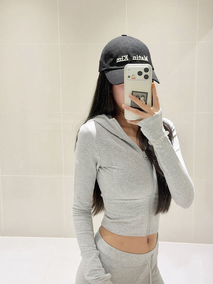 2636 Women Slim Fit Hooded Zip Yoga Set, Flared Pants Autumn Winter Casual Sports Activewear