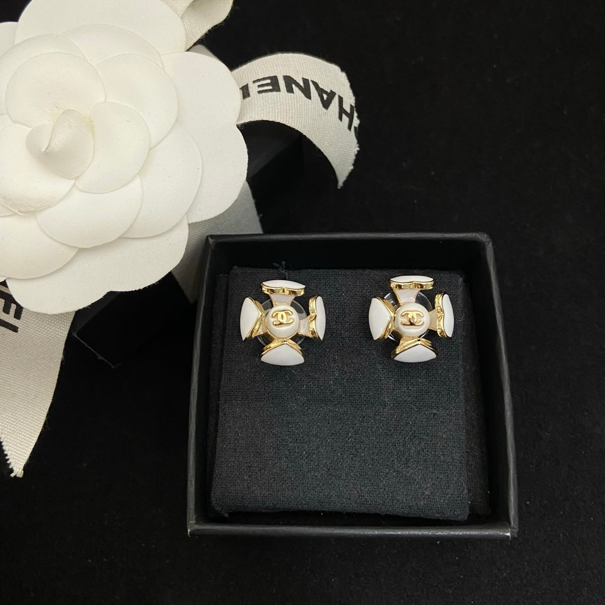 E12 Women gold-plated fashion camellia earrings high-quality jewelry
