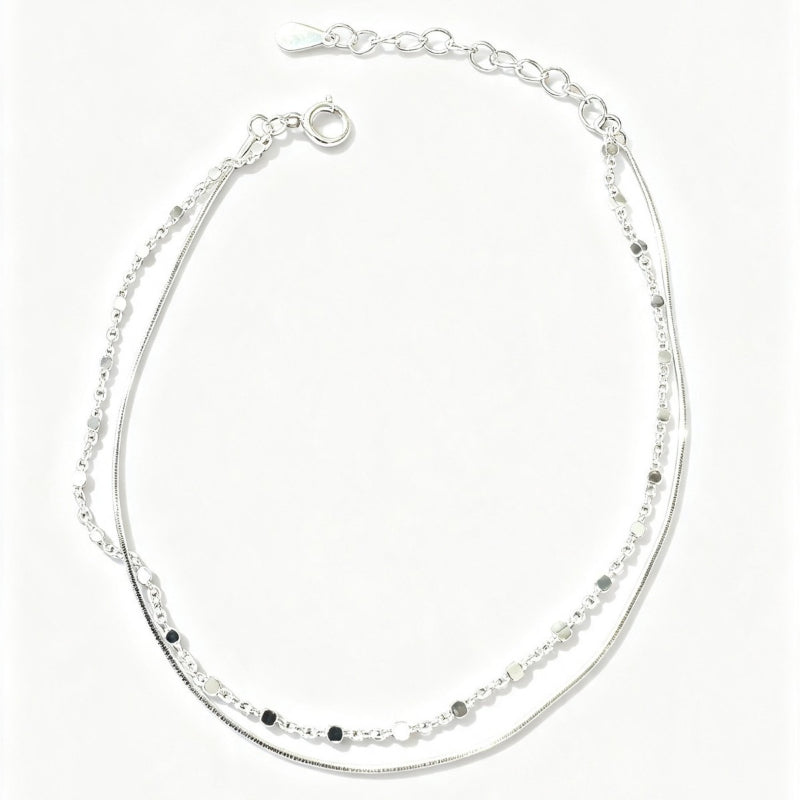 S925 sterling silver double-layer bracelet women's design jewelry