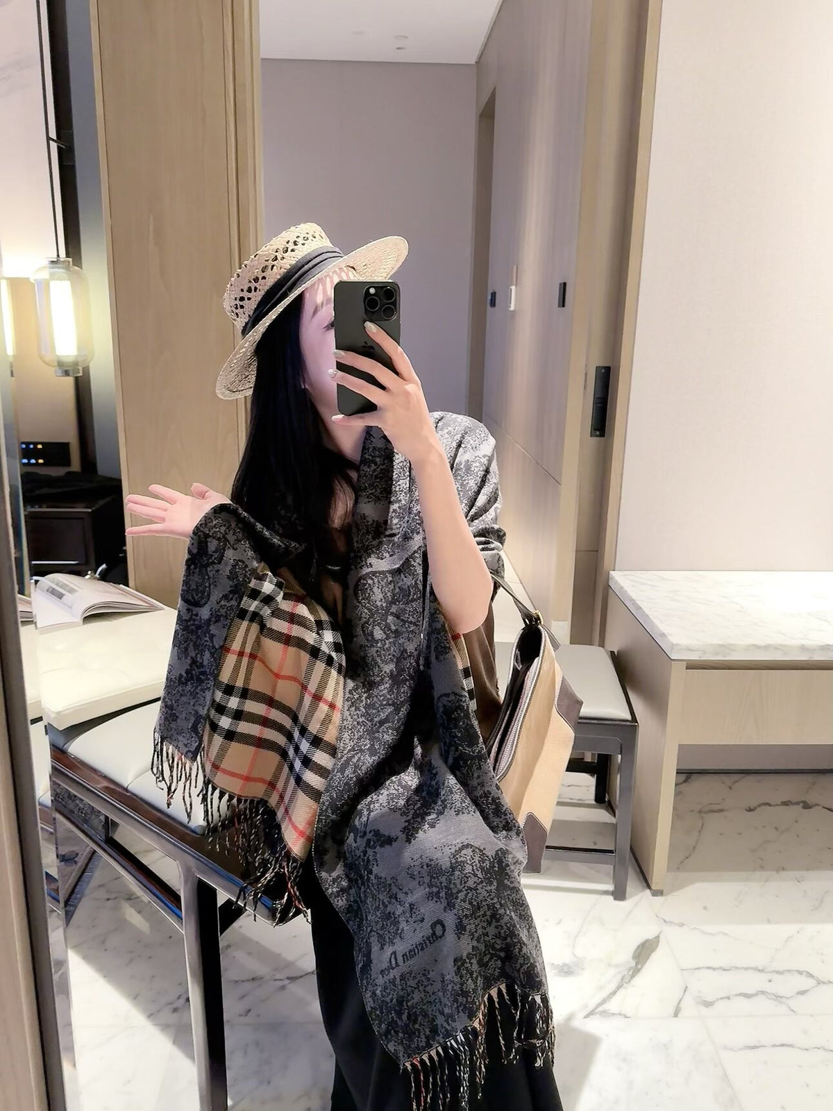 F3 Women's Winter Fashion High Quality Wool Scarf 180X60cm