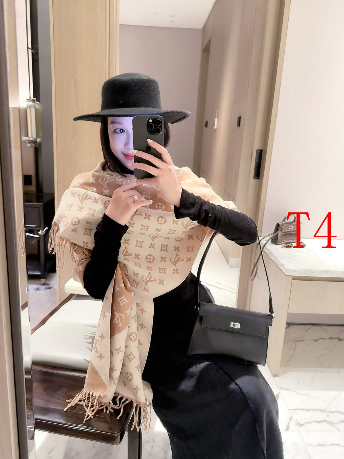 F47 Women Wool Blend Scarf Wrap 60x180cm