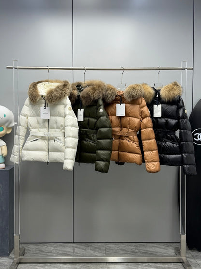 C7 Women's Casual Mid‑Length Hooded Down Jacket Winter Warm Outer Coat