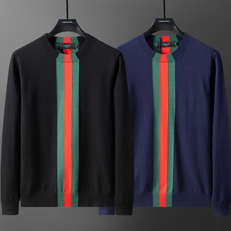 GC01   Autumn and Winter Classic Green Red Green Jacquard Sweater Clothes