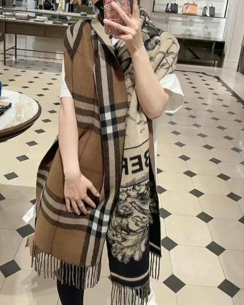 F26 Women's Winter Fashion Wool Scarf 65*180cm