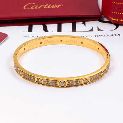 CAB13 Classic Bangle Bracelet 316 Stainless Steel 18K Gold‑Plated Women and Men Jewelry