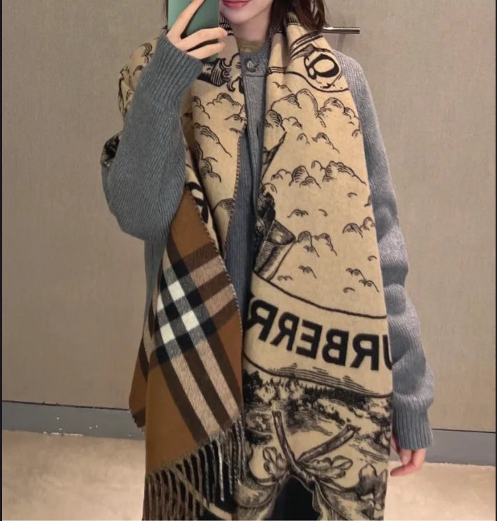 F26 Women's Winter Fashion Wool Scarf 65*180cm