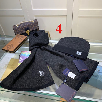 LH6  New Wool & Cashmere Set, Scarf + Hat