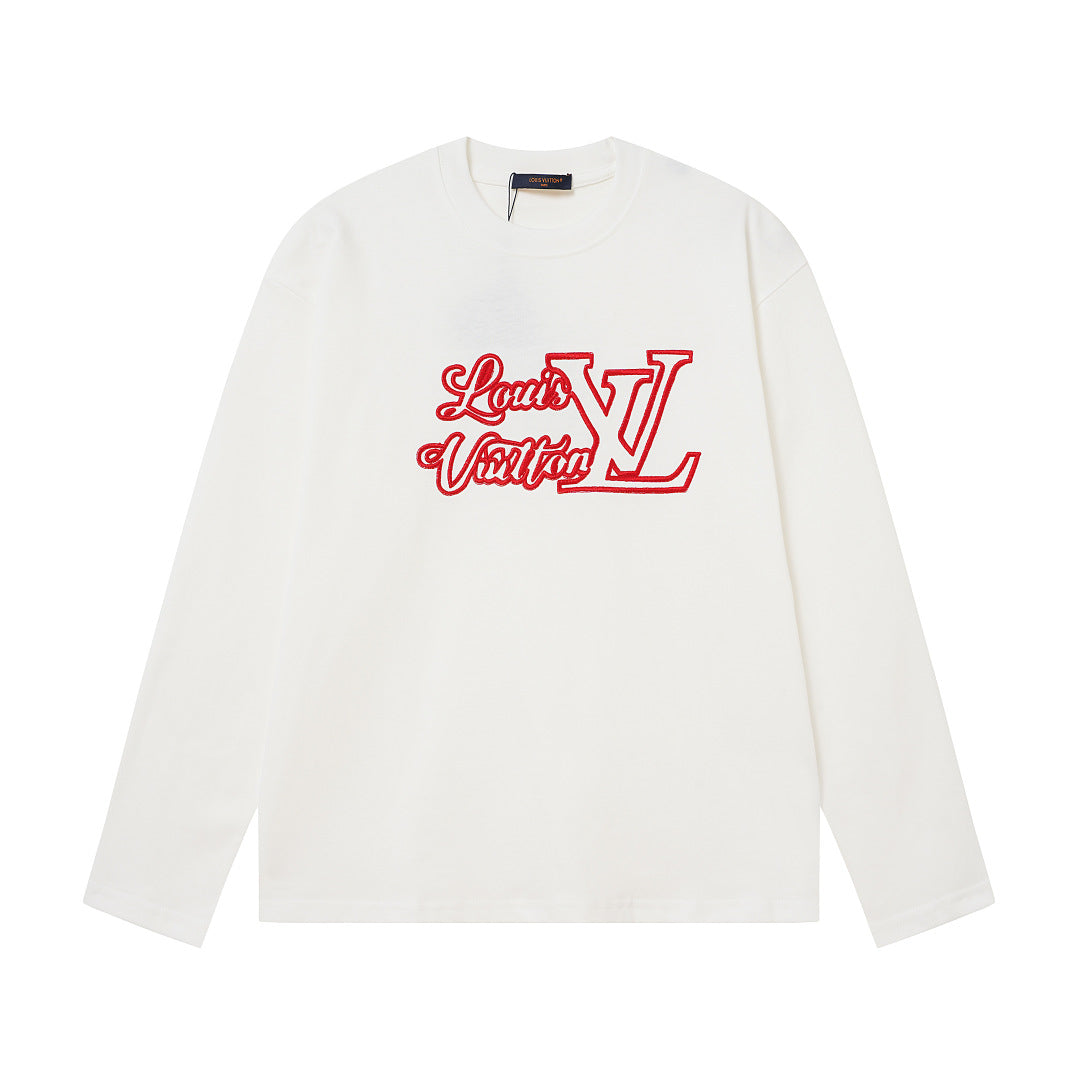 LC1   Unisex Heavyweight Cotton Embroidered Long Sleeve T-Shirt clothes