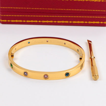 B37 Classic Bangle Bracelet with Screwdriver 316 Stainless Steel 18K Gold‑Plated Women and Men Jewelry