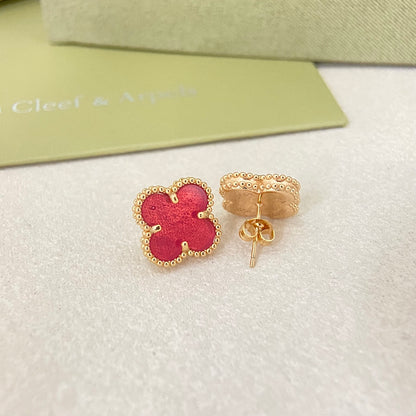 E24 Women gold-plated fashion clover earrings  high-quality jewelry