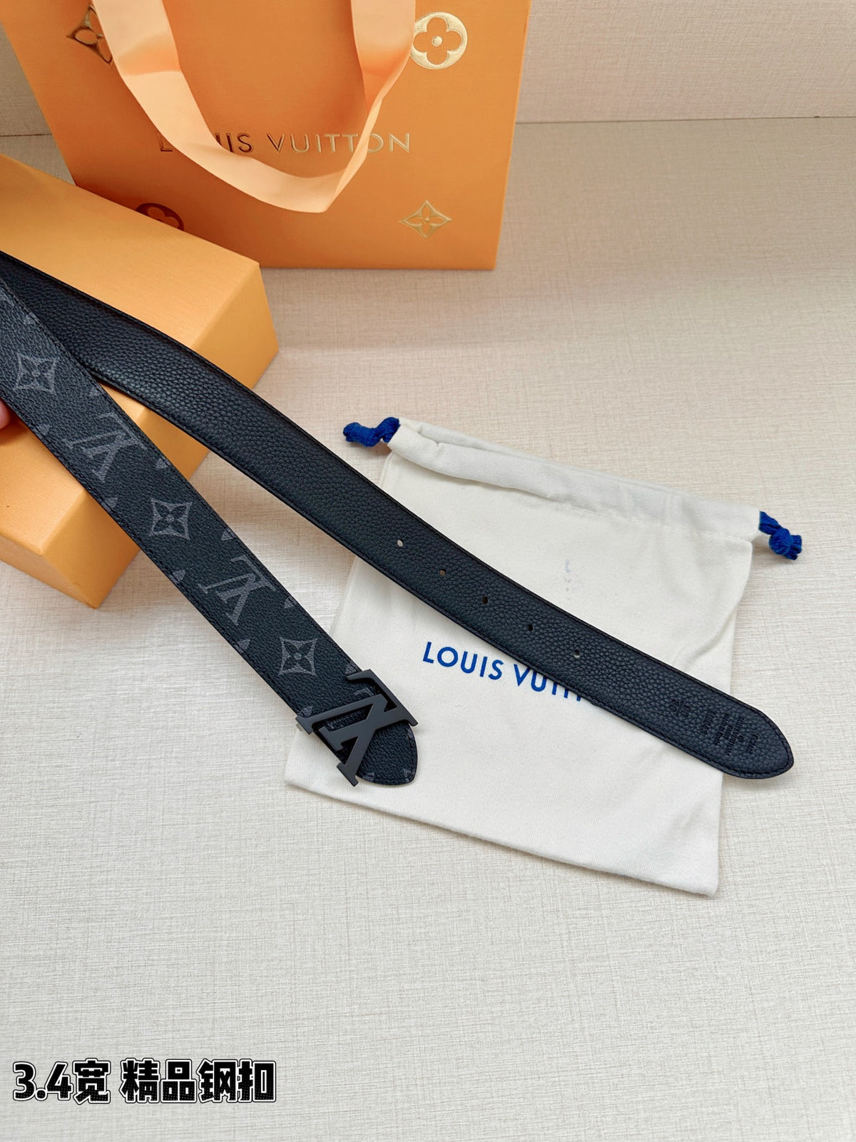 BE10 Real Leather Belt 3.4CM with packing