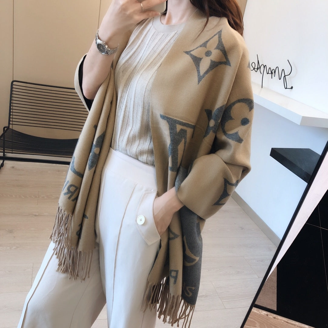 F43 Women Wool Blend Scarf Wrap 180*65CM