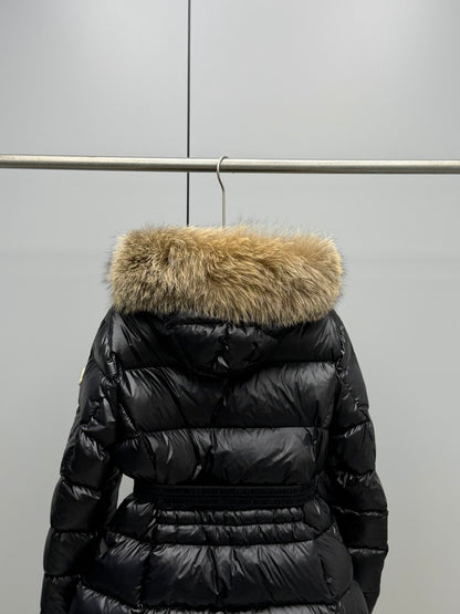 C7 Women's Casual Mid‑Length Hooded Down Jacket Winter Warm Outer Coat