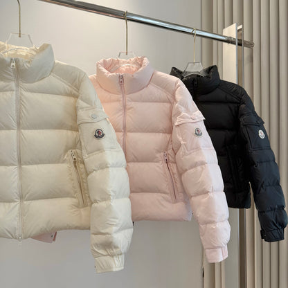 C4 Women Fashion Short‑Style Down Jacket, Casual Warm Winter Outerwear Puffer Coat for Daily Wear