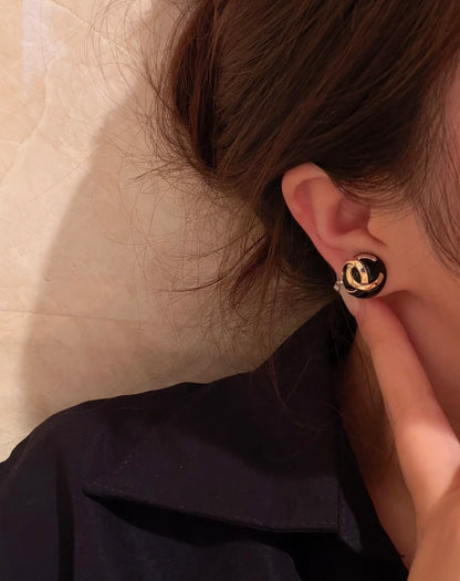 E1 Women gold-plated fashion round earrings high-quality jewelry