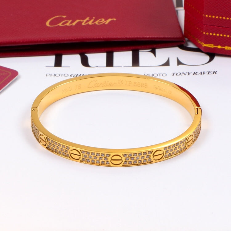 CAB13 Classic Bangle Bracelet 316 Stainless Steel 18K Gold‑Plated Women and Men Jewelry