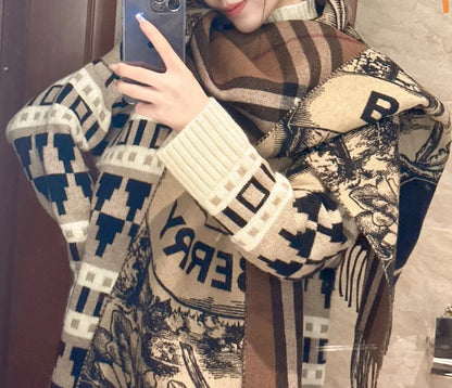 F26 Women's Winter Fashion Wool Scarf 65*180cm