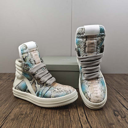 S25 Men's New Arrival Genuine Leather High-top Sneakers Thick Sole Height Increasing Fashion Ankle Boots