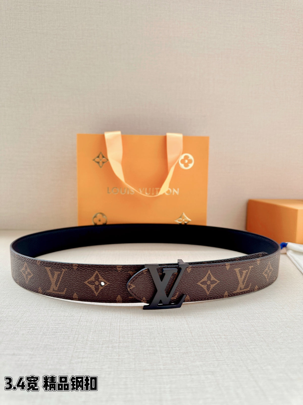 BE10 Real Leather Belt 3.4CM with packing