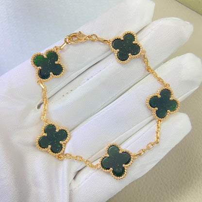 VAB7 Classic Four‑Leaf Clover Unisex Fashion Bracelet for Men and Women