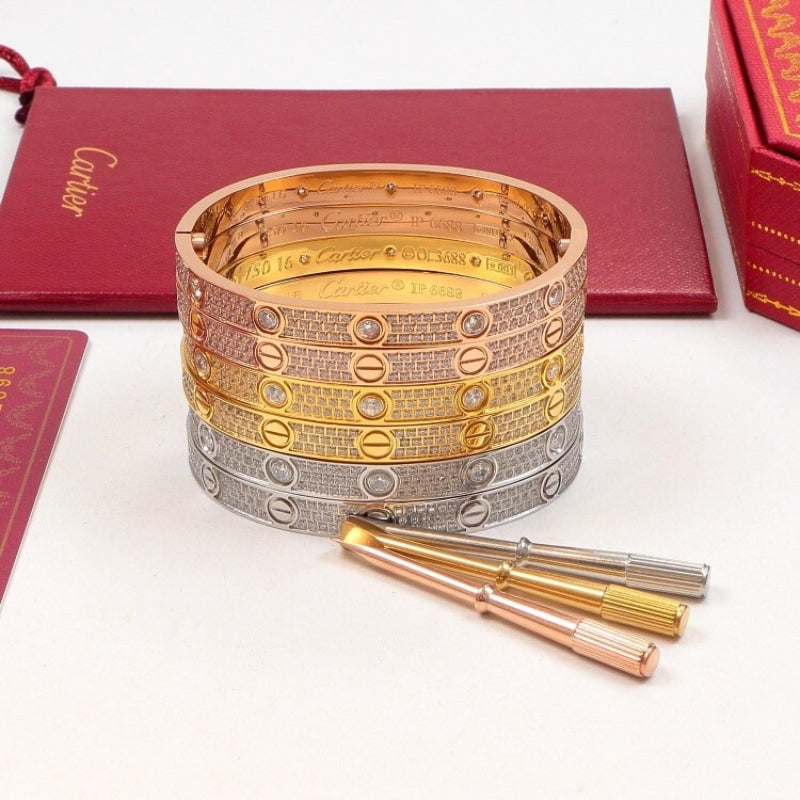 CAB4 Classic Bangle Bracelet with Screwdriver 316 Stainless Steel 18K Gold‑Plated Women and Men Jewelry