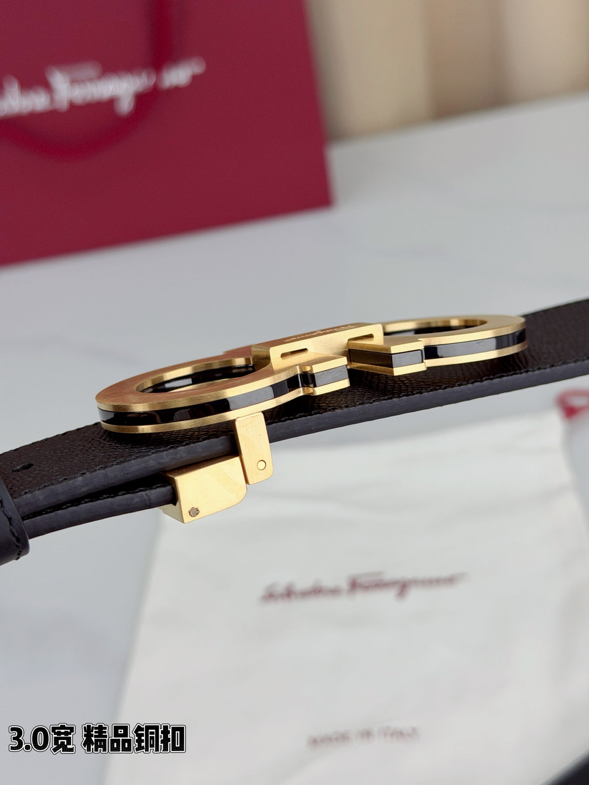 BE13 Real Leather Belt 3.4CM with packing