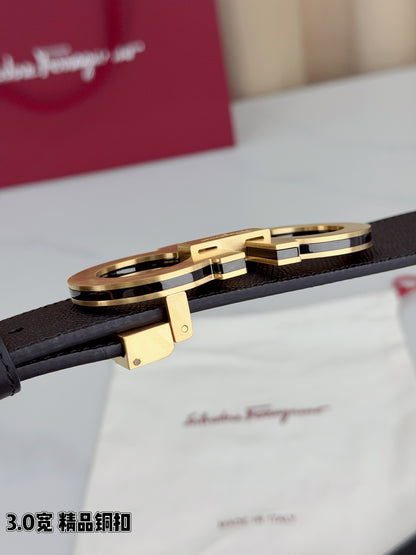 BE13 Real Leather Belt 3.4CM with packing